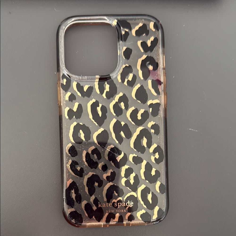 Kate Spade Leopard Print Phone Case - Black and Gold